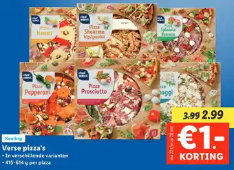 Lidl Verse pizza's 415-614 g aanbieding