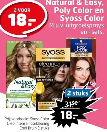 Trekpleister Natural & easy, poly color en syoss color aanbieding