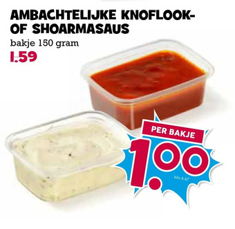Boon`s Markt Ambachtelijke knoflook- of shoarmasaus aanbieding