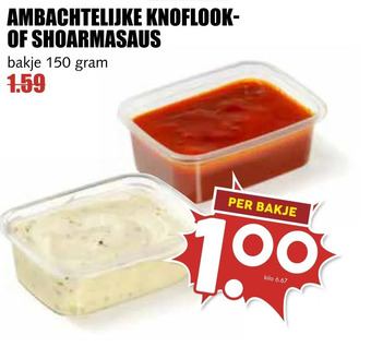 MCD Supermarkt Ambachtelijke knoflook- of shoarmasaus aanbieding