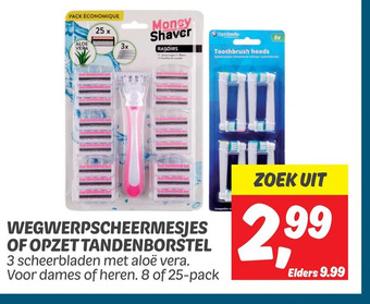 Dekamarkt Wegwerpscheermesjes of opzet tandenborstel aanbieding