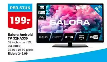 Hoogvliet Salora andriod tv 32ha330 aanbieding