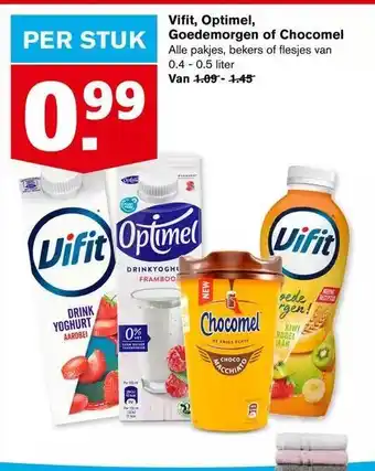 Hoogvliet Vifit, optimel, goedemorgen of chocomel aanbieding