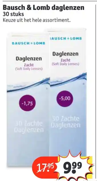 Kruidvat Bausch & Lomb daglenzen aanbieding