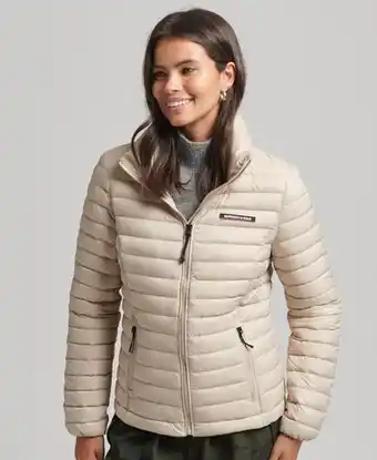 Superdry Superdry female tech core donsjas beige aanbieding