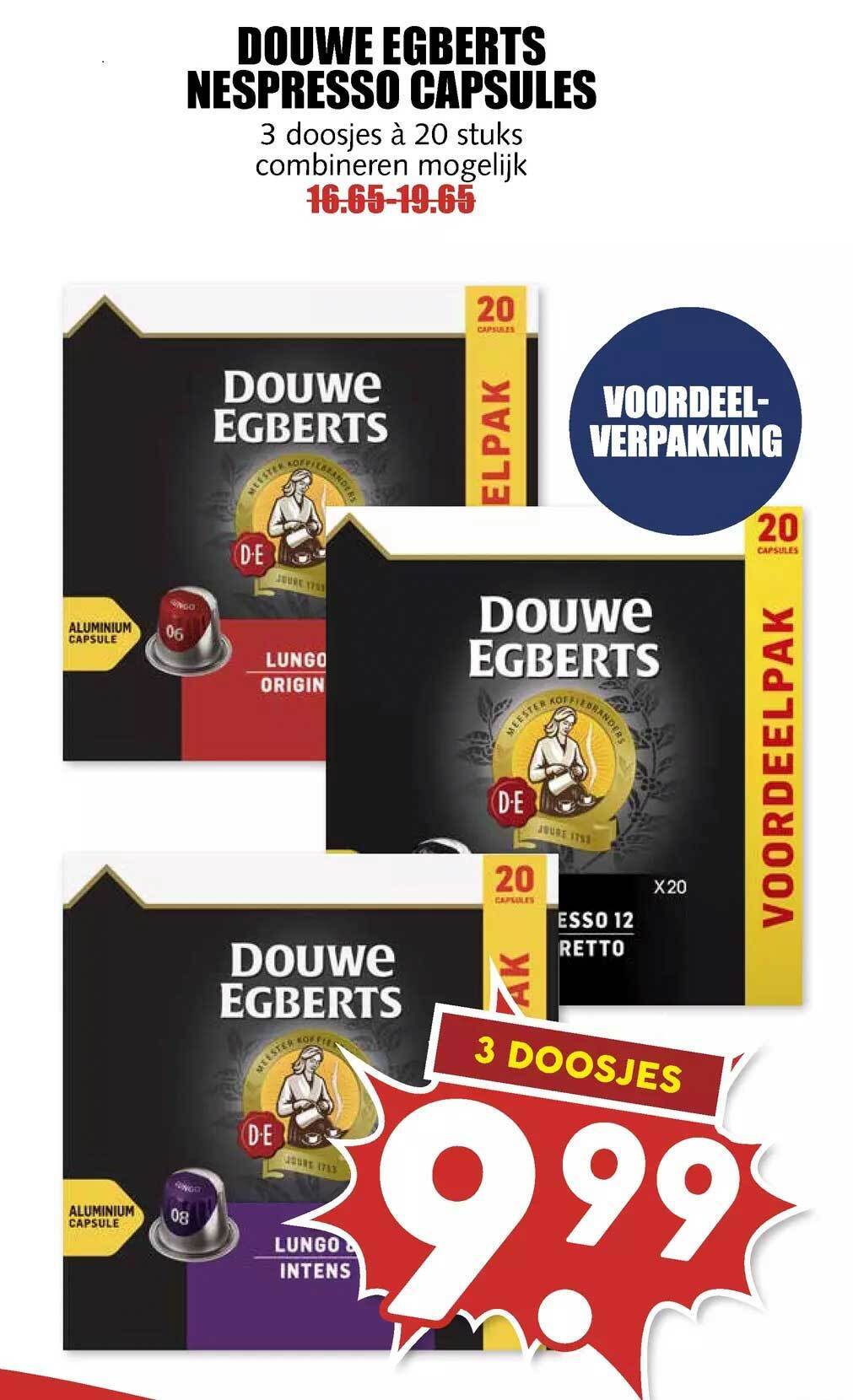 Douwe egberts nespresso capsules aanbieding bij MCD Supermarkt