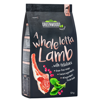 Zooplus 1,5kg lam met aardappel, spinazie en cranberry´s greenwoods hondenvoer droog aanbieding