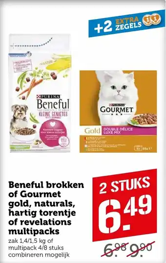 Coop Beneful brokkenof gourmet gold, naturals, hartig torentje of reveltions multipacks aanbieding