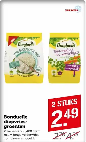 Coop Bonduelle diepvries-groenten aanbieding