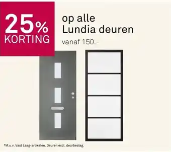 Karwei 25% korting op alle lundia deuren aanbieding