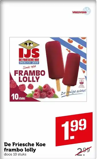 Coop De friesche koe frambo lolly aanbieding