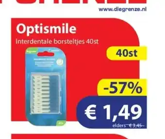 Die Grenze Optismile interdentale borsteltjes 40st aanbieding