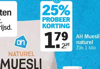 Albert Heijn Ah muesli naturel aanbieding