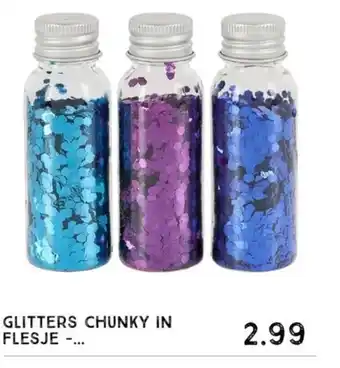 Xenos Glitters chunky in flesje-... aanbieding