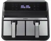 Bol.com Inventum gf800hld - dubbele airfryer - heteluchtfriteuse - inhoud 2 x 4 liter - zwart/rvs aanbieding