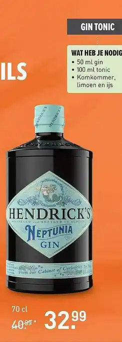 Gall & Gall Hendrick's neptunia gin aanbieding