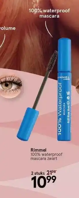 Etos Rimmel 100% waterproof mascara zwart aanbieding