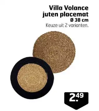 Trekpleister Villa volance juten placemat ø 38 cm aanbieding