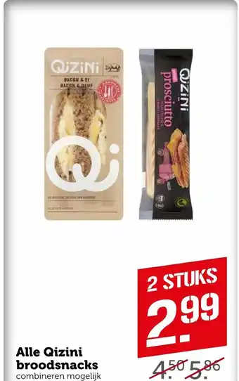 Coop Alle qizini broodsnacks aanbieding