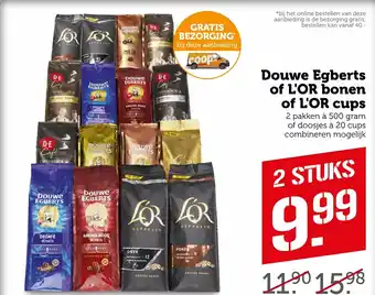 Coop Douwe egberts of lor bonen of l'or cups aanbieding