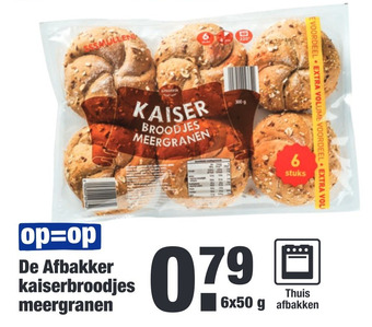 ALDI De Afbakker kaiserbroodjes meergranen 00 aanbieding