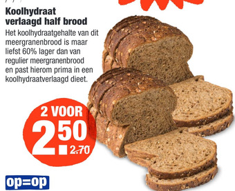 ALDI Koolhydraat verlaagd half brood aanbieding