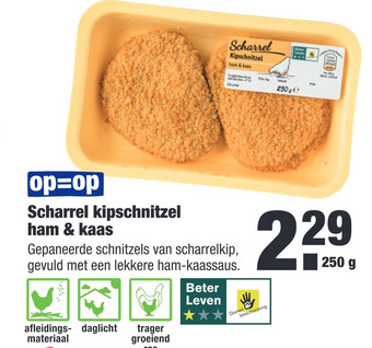 ALDI Scharrel kipschnitzel ham & kaas aanbieding