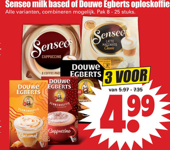 Dirk Senseo milk based of Douwe Egberts oploskoffie aanbieding