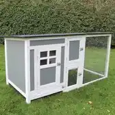 Bol.com Kippenhok met buitenren - 161 x 75 x 80.00 cm - konijnenhok - konijnenhok -cavia kooi - caviakooi aanbieding