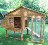 Bol.com Kippenhok met buitenren - konijnenhok -cavia kooi - caviakooi - 188 x 70.00 x 117 cm aanbieding