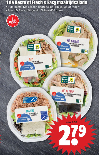 Dirk 1 de Beste of Fresh & Easy maaltijdsalade aanbieding