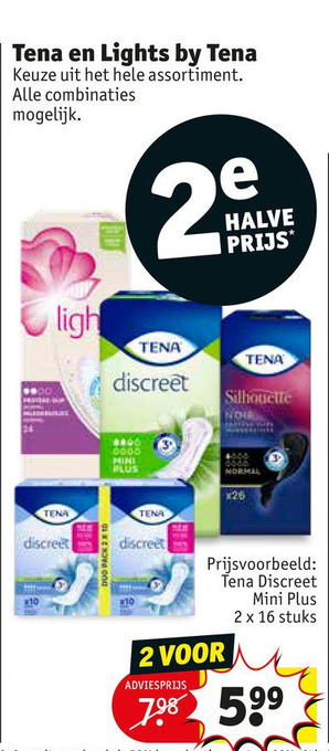 Kruidvat Tena en Lights by Tena aanbieding