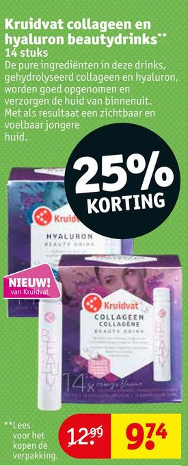 Kruidvat Kruidvat collageen en hyaluron beautydrinks aanbieding