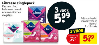 Kruidvat Libresse singlepack aanbieding