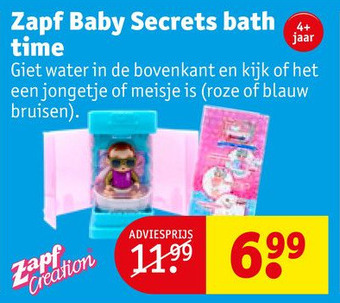 Kruidvat Zapf Baby Secrets bath time aanbieding