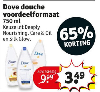 Kruidvat Dove douche voordeelformaat aanbieding