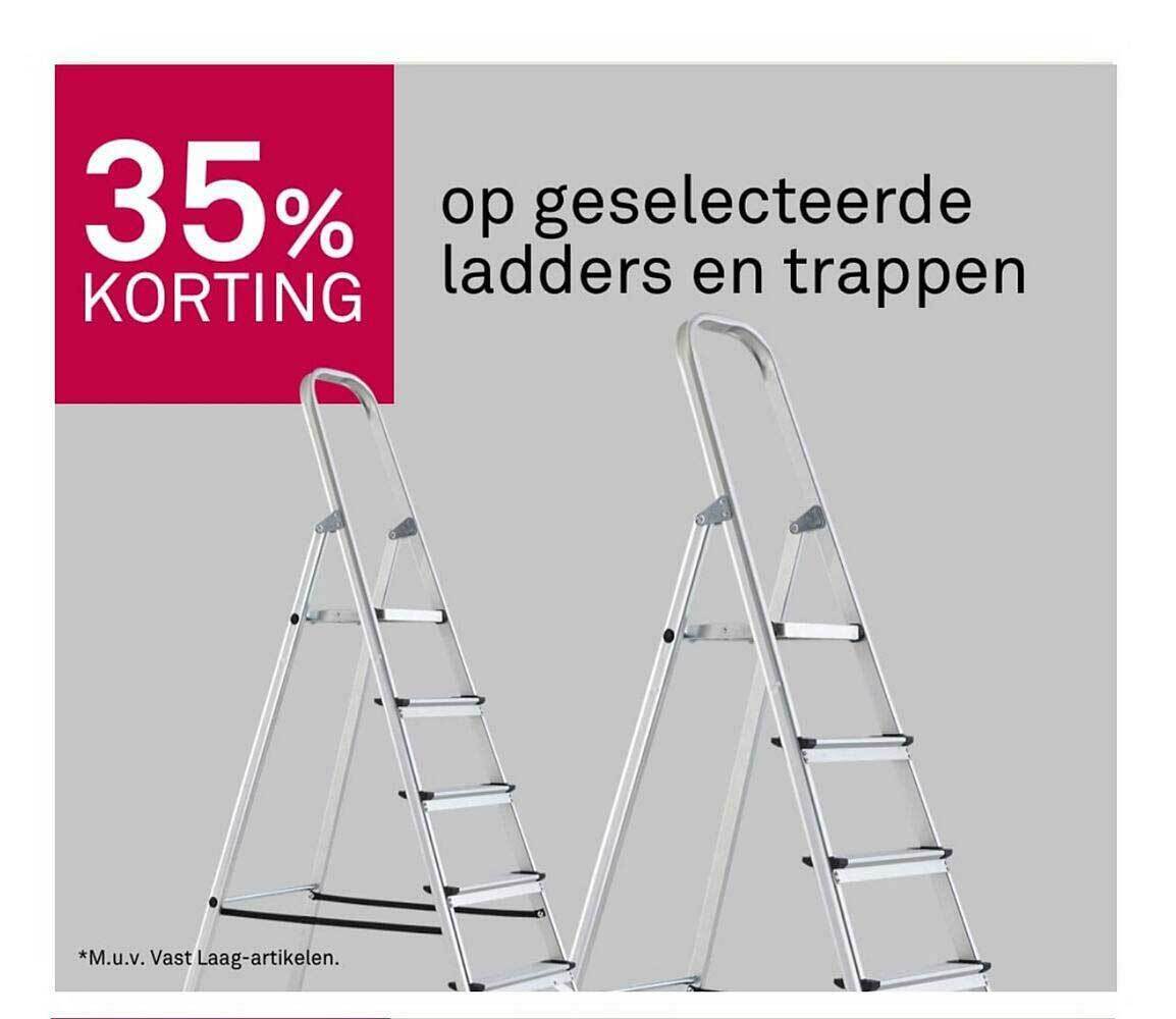 Op geselecteerde ladders en trappen aanbieding bij Karwei