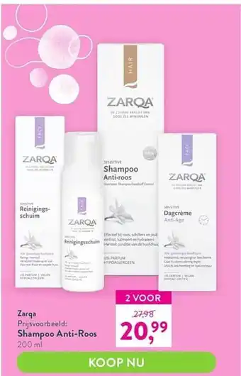 Holland & Barrett Zarqa shampoo anti-roos aanbieding