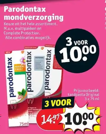 Kruidvat Parodontax mondverzorging 3st aanbieding