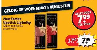 Kruidvat Max Factor Lipstick Lipfinity aanbieding