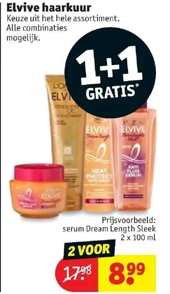 Kruidvat Elvive Haarkuur 1+1 aanbieding