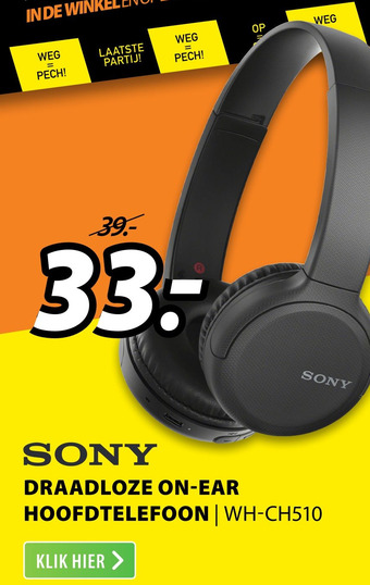 Expert SONY DRAADLOZE ON-EAR aanbieding