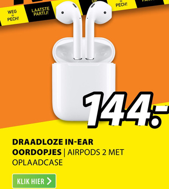 Expert DRAADLOZE IN-EAR OORDOPJES | AIRPODS 2 aanbieding