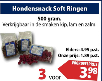 Huisdier Voordeelshop Hondensnack soft ringen aanbieding