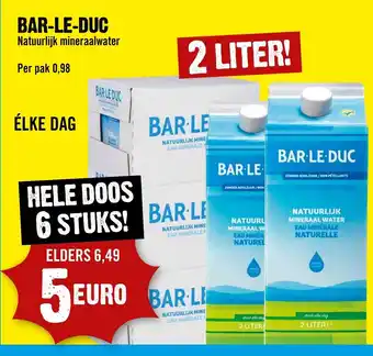 Dirck 3 Bar-Le-Duc Natuurlijk mineraalwater 2 liter aanbieding