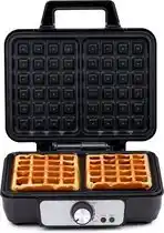 Bol.com Alpina wafelijzer - brusselse wafels - antiaanbaklaag - 2 wafels - 1000 w - zwart aanbieding