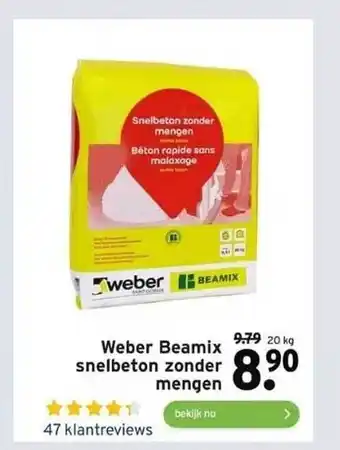 GAMMA Weber beamix snelbeton zonder mengen aanbieding