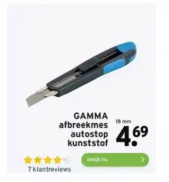 GAMMA Gamma afbreekmes autostop kunststof aanbieding