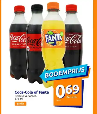 Action Coca-Cola of Fanta 375 ml per stuk aanbieding