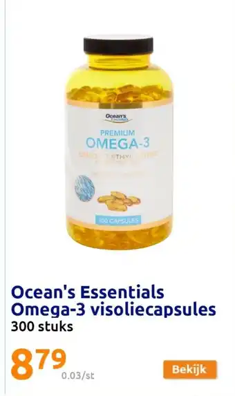 Action Ocean's Essentials Omega-3 visoliecapsules 300 stuks aanbieding